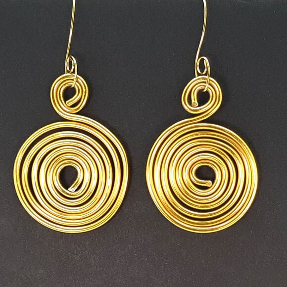 2 Pairs of Bold Spiral Dangle Earrings Handmade in Canada - Picture 5 of 5
